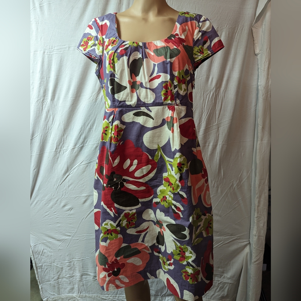 Boden floral dress cap sleeve 8R